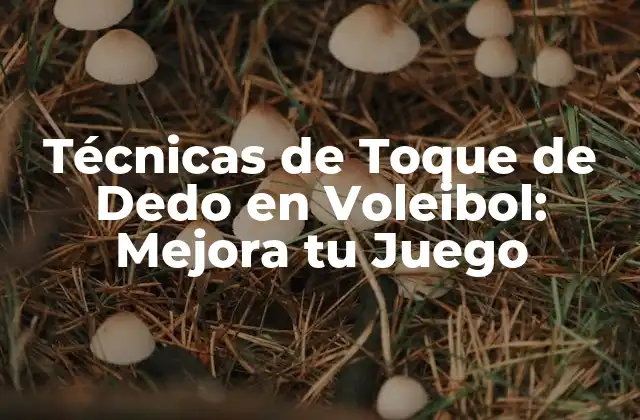 Técnicas de Toque de Dedo en Voleibol: Mejora Tu Juego