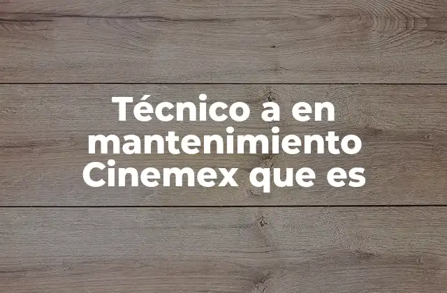 Técnico a en Mantenimiento Cinemex que es
