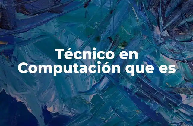 Técnico en Computación que es