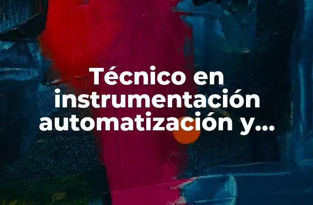 Técnico en Instrumentación Automatización y Control Industrial que es