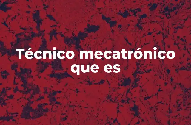 Técnico Mecatrónico que es
