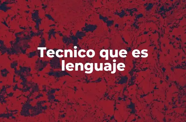 Tecnico que es Lenguaje