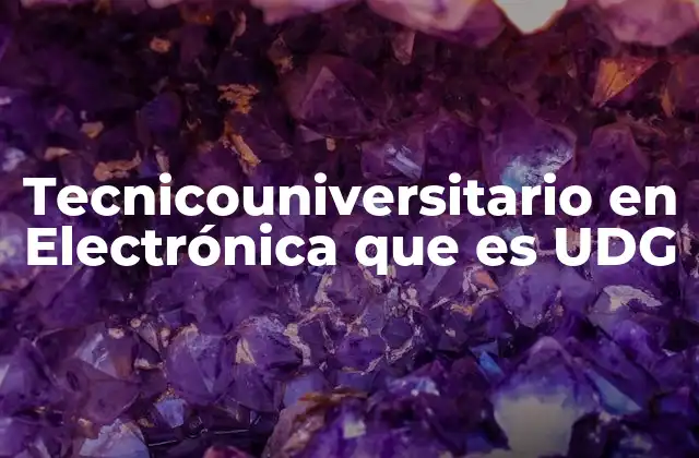 Tecnicouniversitario en Electrónica que es Udg