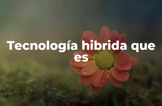 Tecnología Hibrida que es