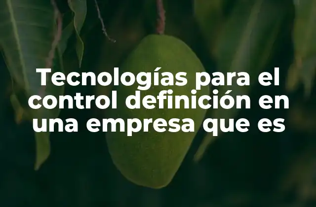 Tecnologías para el Control Definición en una Empresa que es