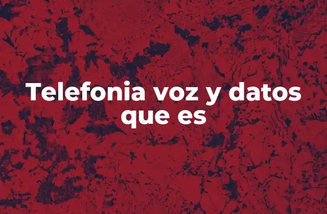 Telefonia Voz y Datos que es