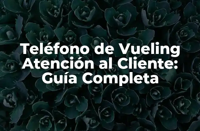 Teléfono de Vueling Atención Al Cliente: Guía Completa