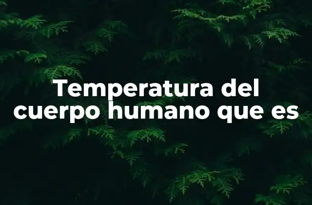 Temperatura Del Cuerpo Humano que es
