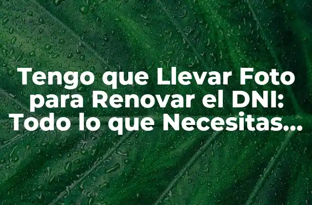 Tengo que Llevar Foto para Renovar el Dni: Todo Lo que Necesitas Saber