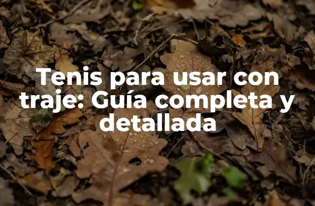 Tenis para Usar con Traje: Guía Completa y Detallada