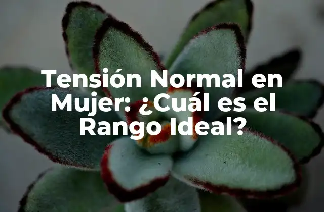 Tensión Normal en Mujer: ¿cuál es el Rango Ideal?