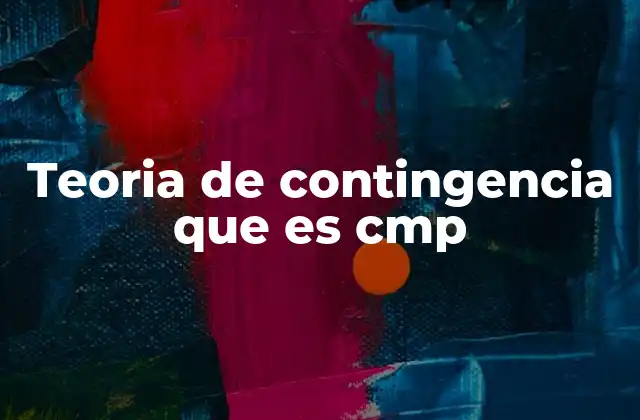 Teoria de Contingencia que es Cmp