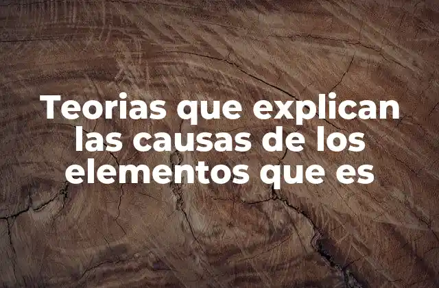 Teorias que Explican las Causas de los Elementos que es