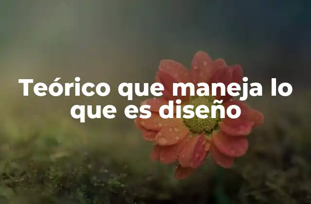 Teórico que Maneja Lo que es Diseño