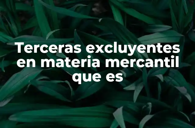 Terceras Excluyentes en Materia Mercantil que es