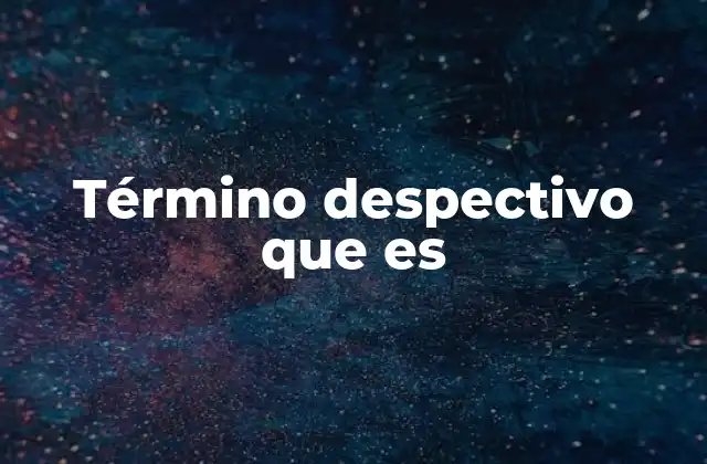 Término Despectivo que es