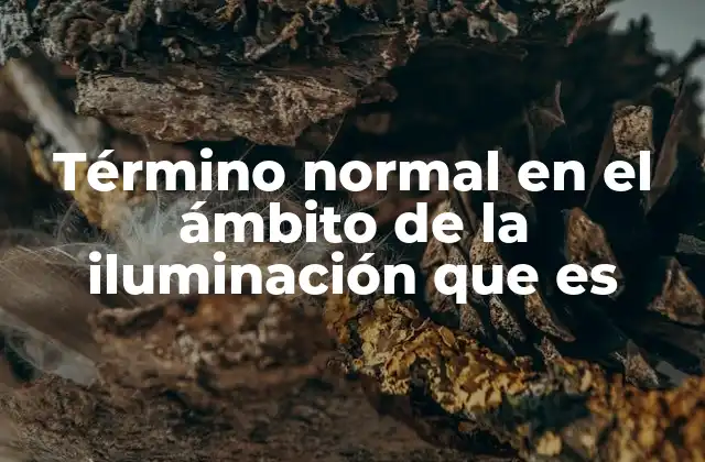 Término Normal en el Ámbito de la Iluminación que es