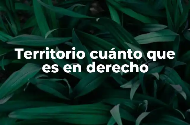 Territorio Cuánto que es en Derecho