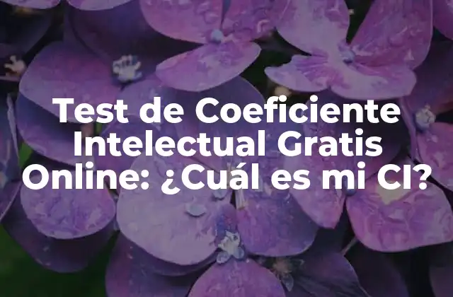 Test de Coeficiente Intelectual Gratis Online: ¿cuál es Mi Ci?