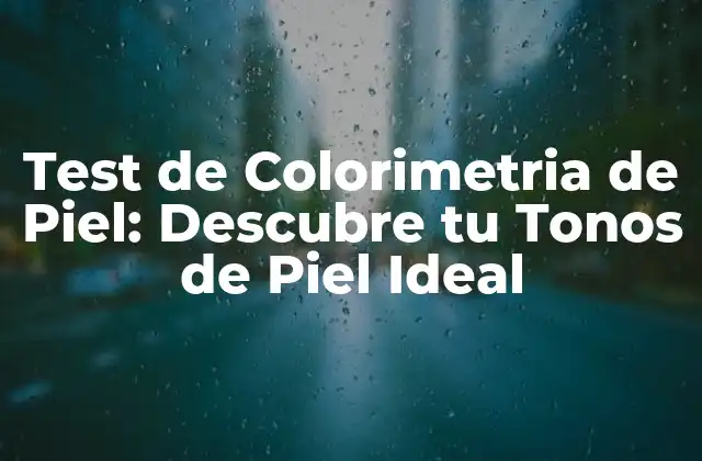 Test de Colorimetria de Piel: Descubre Tu Tonos de Piel Ideal