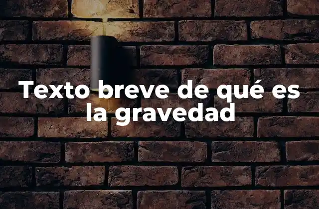 Texto Breve de Qué es la Gravedad