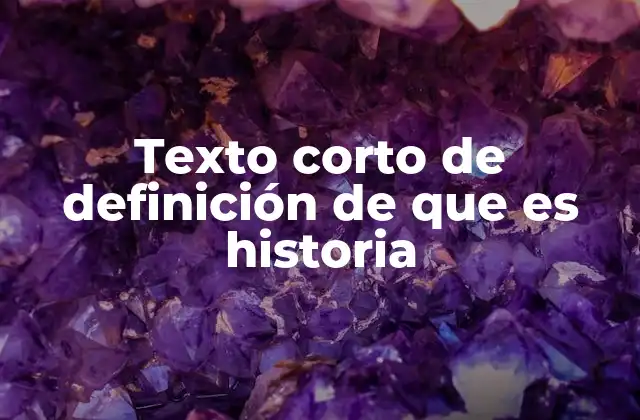 Texto Corto de Definición de que es Historia