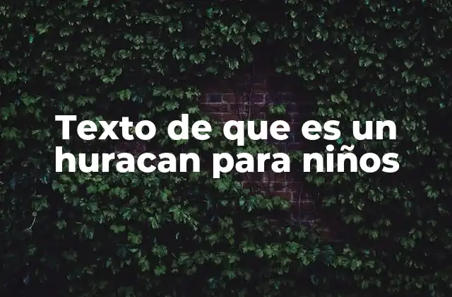 Texto de que es un Huracan para Niños