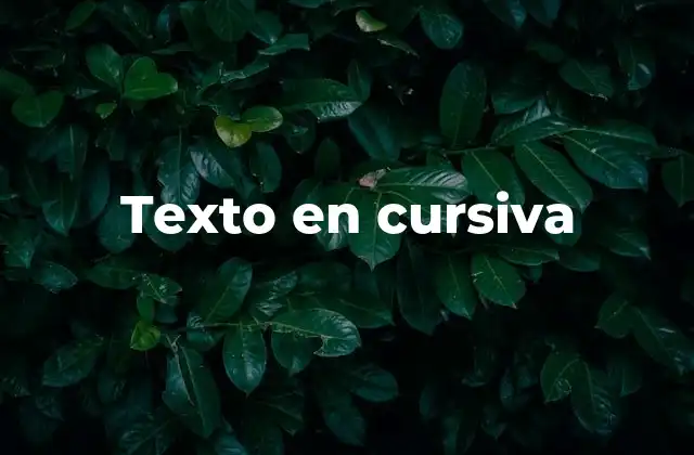 Texto en Cursiva