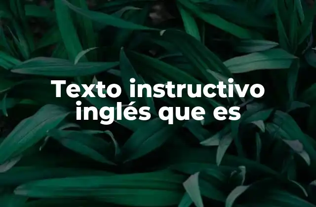 Características principales de los textos instructivos en inglés
