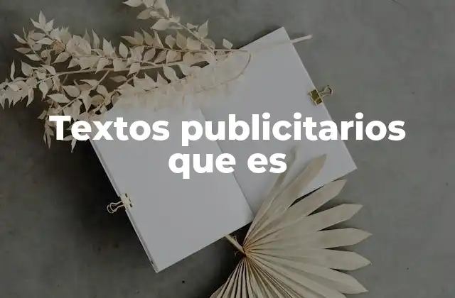 Textos Publicitarios que es