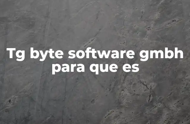 Tg Byte Software Gmbh para que es
