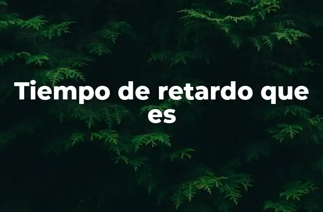 Tiempo de Retardo que es