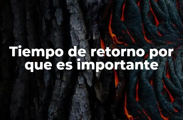 Tiempo de Retorno por que es Importante