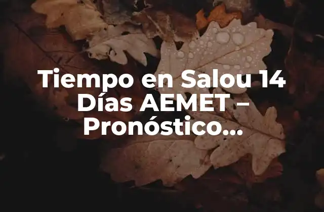 Tiempo en Salou 14 Días Aemet – Pronóstico Meteorológico Detallado