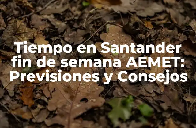 Tiempo en Santander Fin de Semana Aemet: Previsiones y Consejos