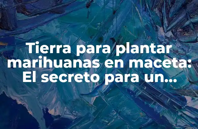 Tierra para Plantar Marihuanas en Maceta: el Secreto para un Cultivo Exitoso