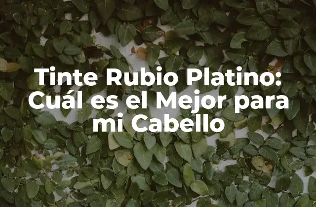 ¿Qué es un Tinte Rubio Platino?