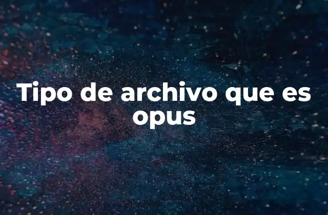 Tipo de Archivo que es Opus