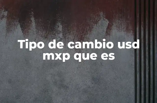 Tipo de Cambio Usd Mxp que es