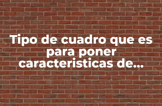 Tipo de Cuadro que es para Poner Caracteristicas de Conceptos