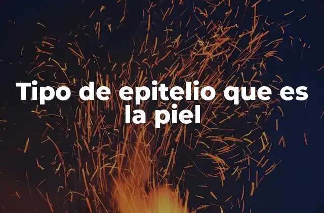 Tipo de Epitelio que es la Piel