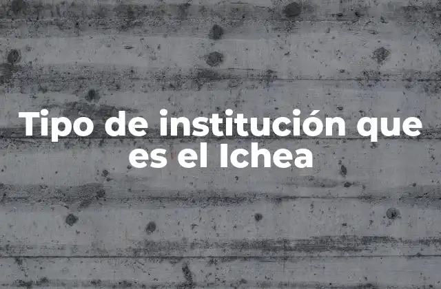 Tipo de Institución que es el Ichea