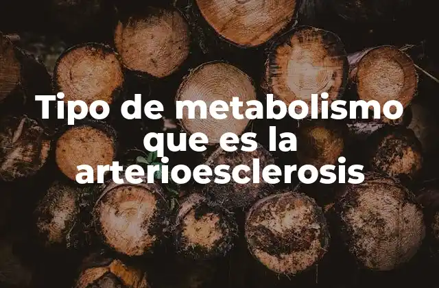 Tipo de Metabolismo que es la Arterioesclerosis