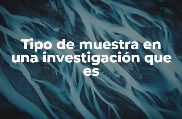 Tipo de Muestra en una Investigación que es