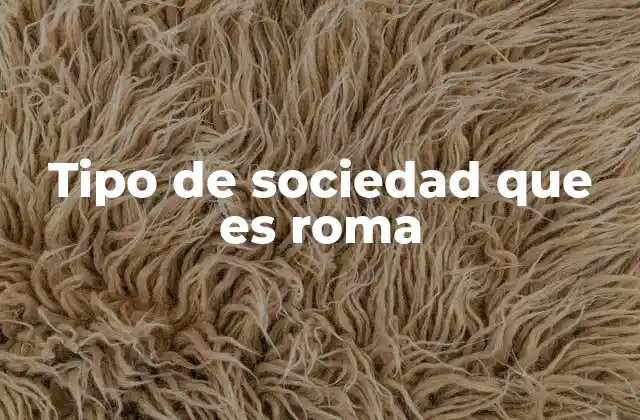 Tipo de Sociedad que es Roma