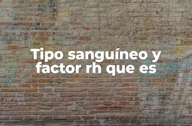 Tipo Sanguíneo y Factor Rh que es 2 Cómo se determina el tipo sanguíneo y el factor Rh