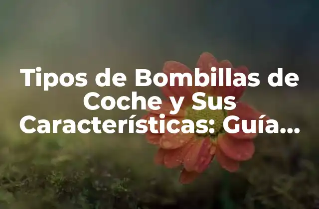 Tipos de Bombillas de Coche y Sus Características: Guía Completa