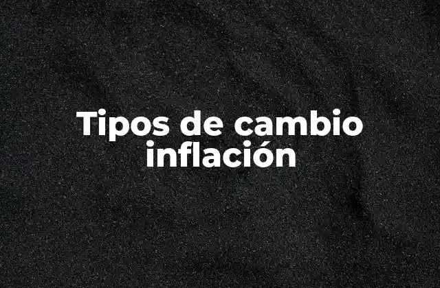 Tipos de Cambio Inflación