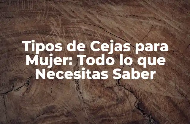 Tipos de Cejas para Mujer: Todo Lo que Necesitas Saber
