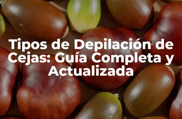 Tipos de Depilación de Cejas: Guía Completa y Actualizada